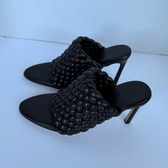 Bottega Veneta Brown Intrecciato Curve Heeled Sandals NWT - Picture 5 of 13